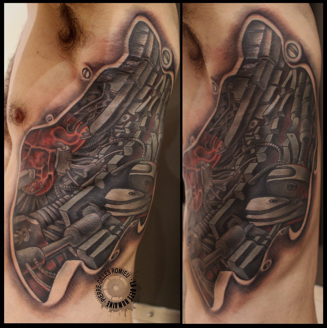 pierre-gilles-romieu-tattoo-tatouage-noir-rouge-cotes-flanc-biomeca-biomecanique-paris-avignon