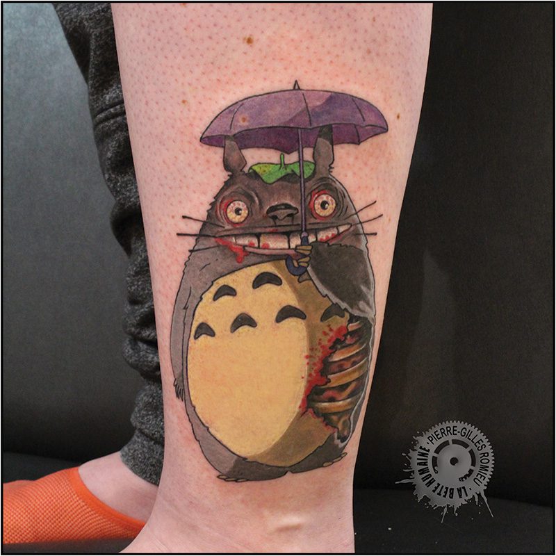 Pierre-Gilles Romieu_la_bete_humaine_tattoo_cheville_totoro