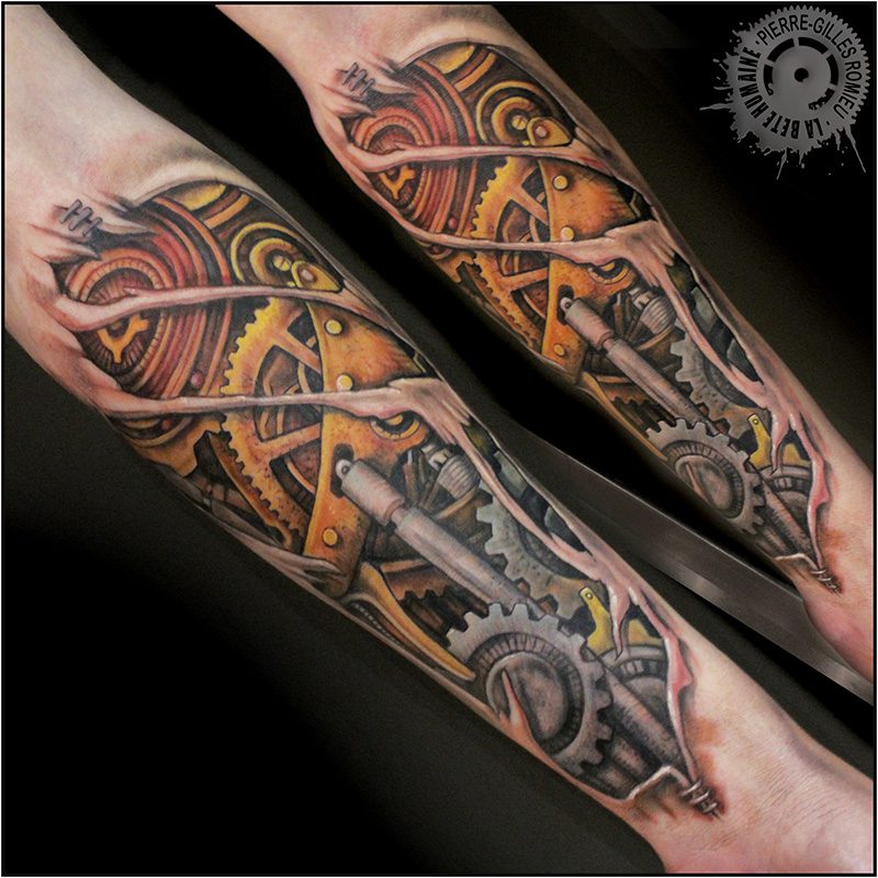 Pierre-Gilles Romieu_la_bete_humaine_avant_bras_mecanismes_couleur_ecorche