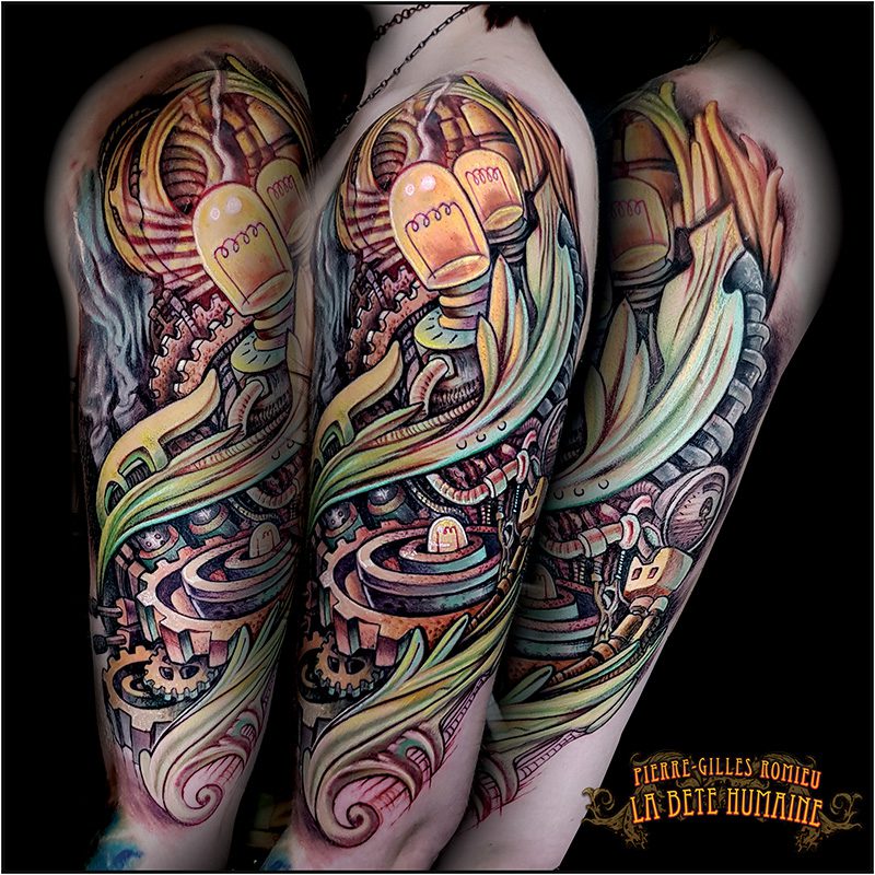 meilleur-tatoueur-paris-pierre-gilles-romieu-tatouage-manchette-steampunk-acanthe-tattoo