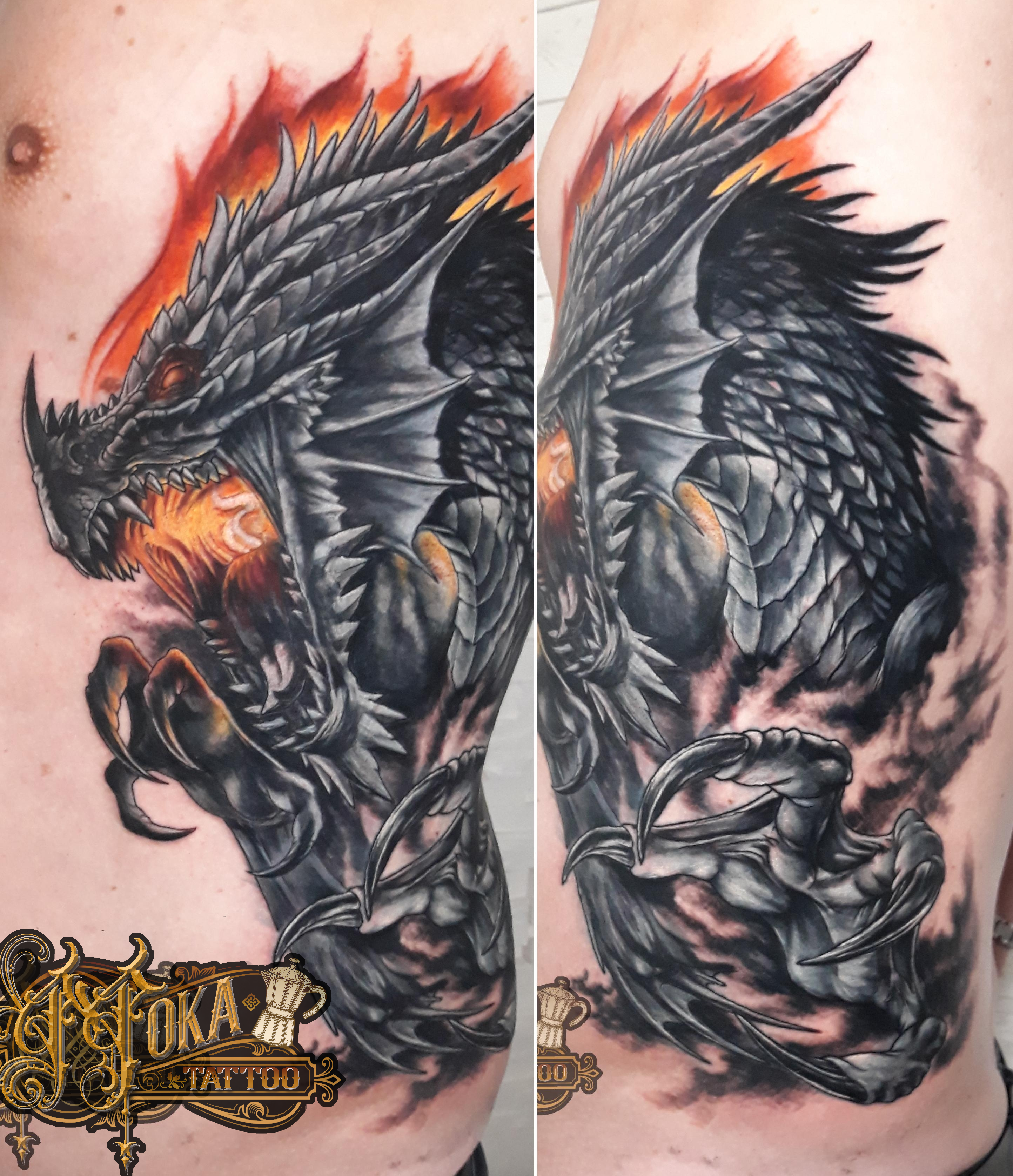 tatoueur-guest-paris-moka-tatouage-dragon-flammes-tattoo