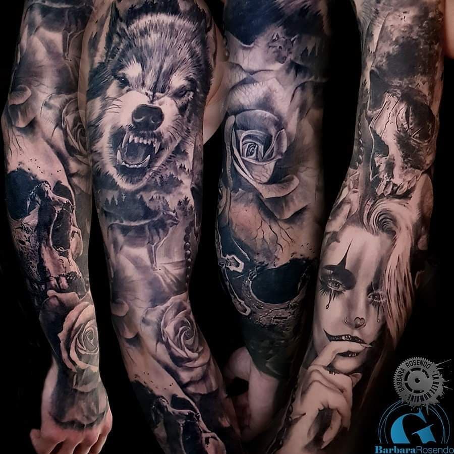 meilleure-tatoueuse-paris-barbara-rosendo-tatouage-loup-crane-femme-tattoo
