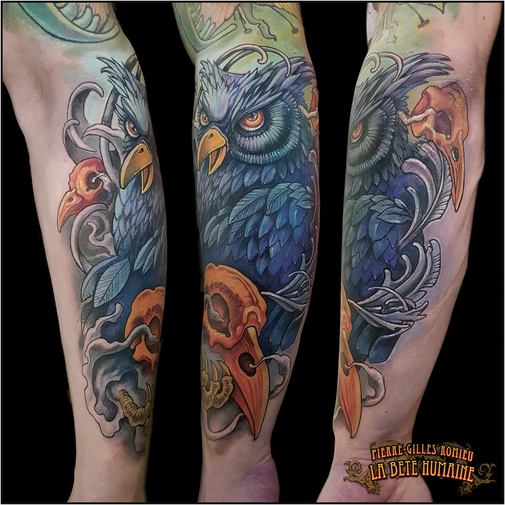 meilleur-tatoueur-paris-pierre-gilles-romieu-tatouage-tattoo-hibou-neo-traditionnel
