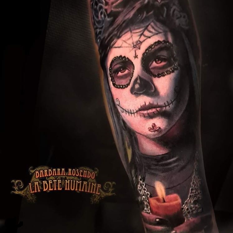 meilleure-tatoueuse-paris-barbara-rosendo-tatouage-tattoo-santa-muerte-bougie