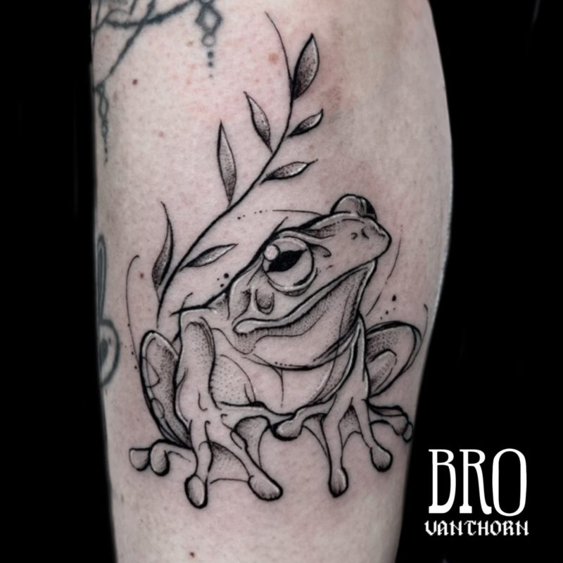 Bro Vanthorn, tatoueur à Paris - Petite rainette sketchy
