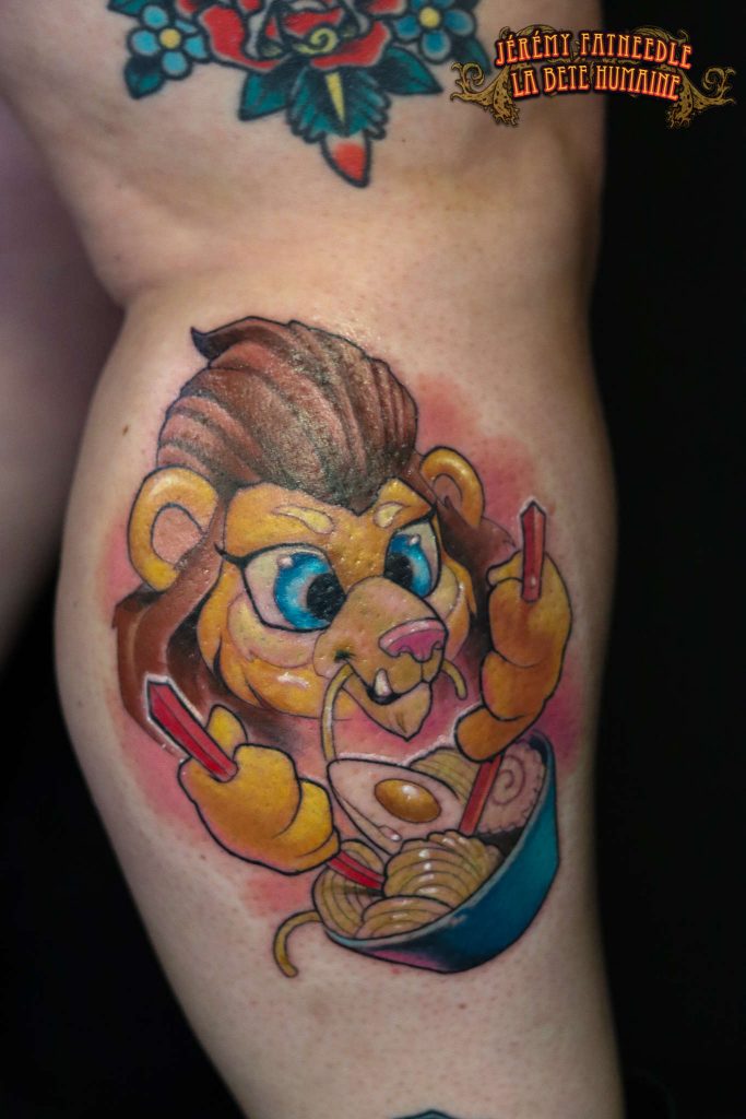 Lion new school adepte de nourriture asiatique par Jérémy Fatneedle